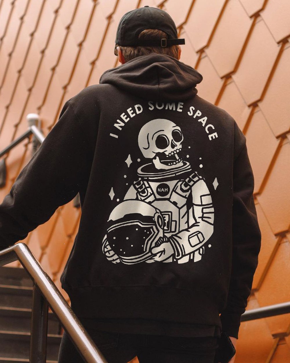  I Need Some Space Skull Astronaut Printed Men's Hoodie-Ranbybox