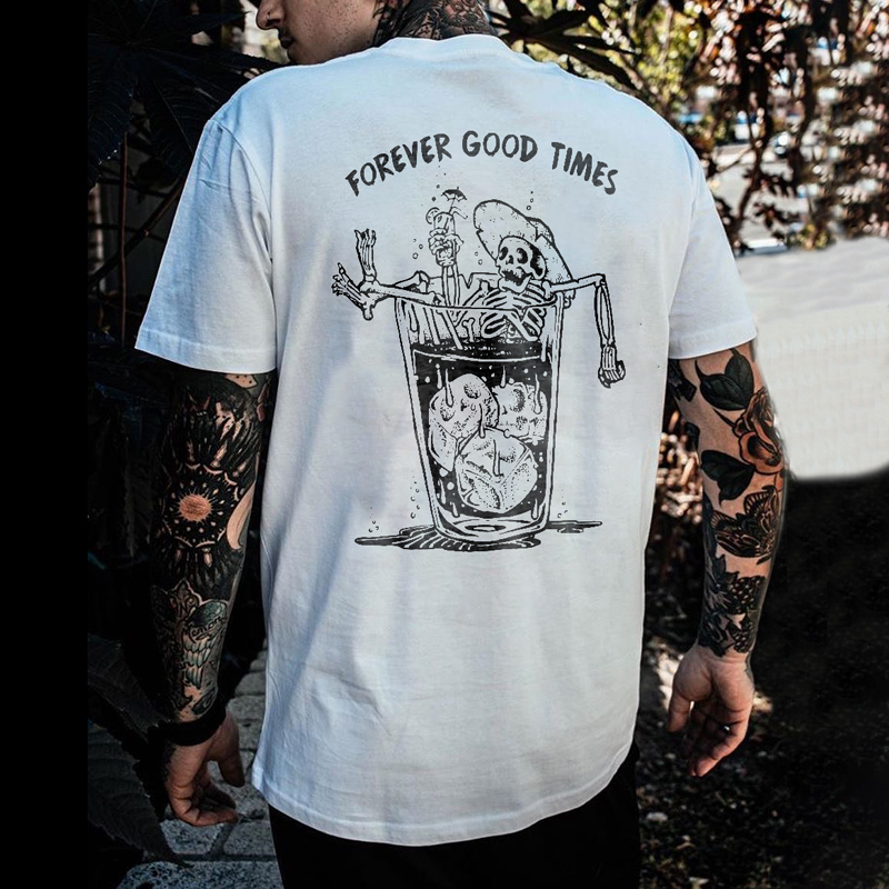  FOREVER GOOD TIMES printed T-shirt designer