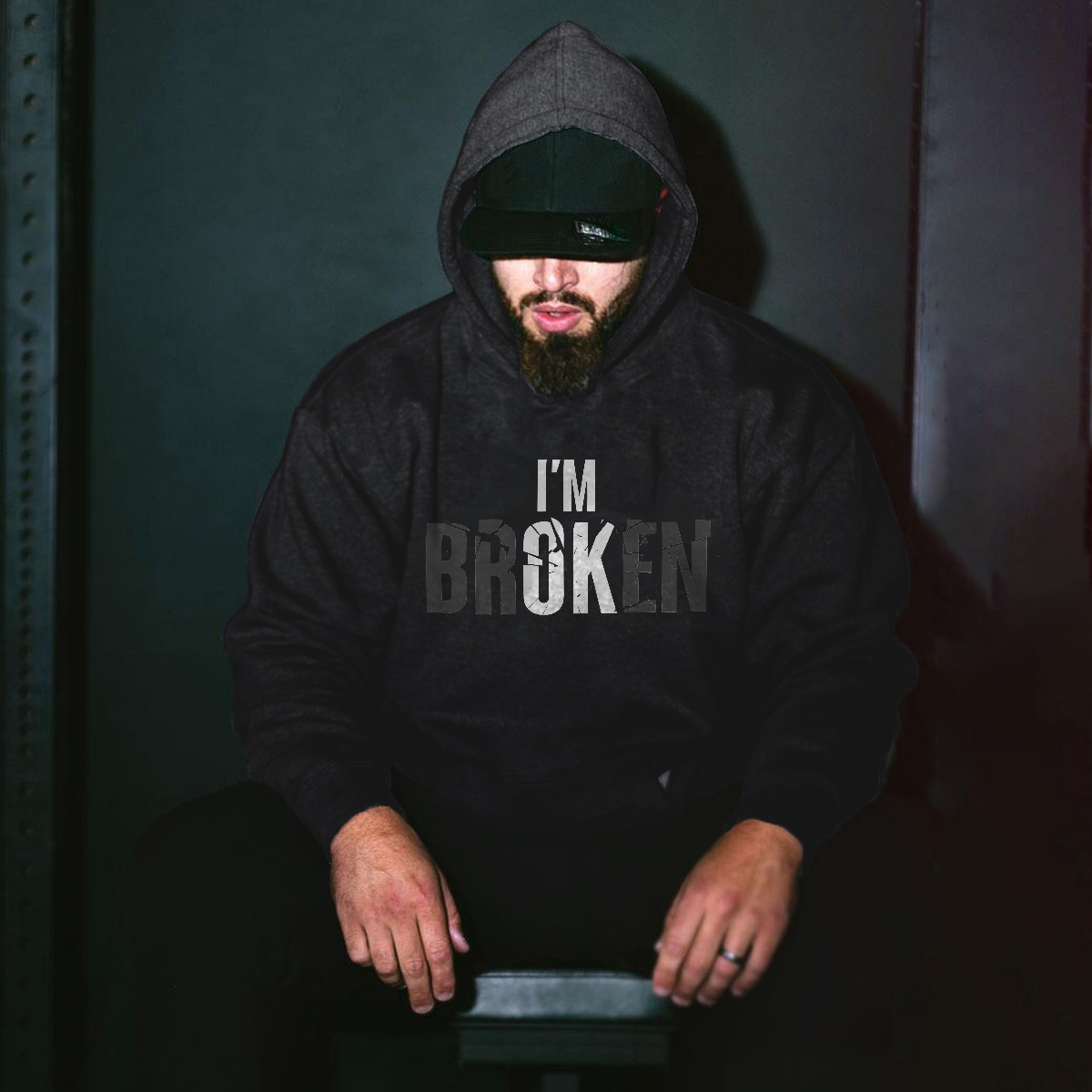  I'M Broken Printed Men's Hoodie-Ranbybox