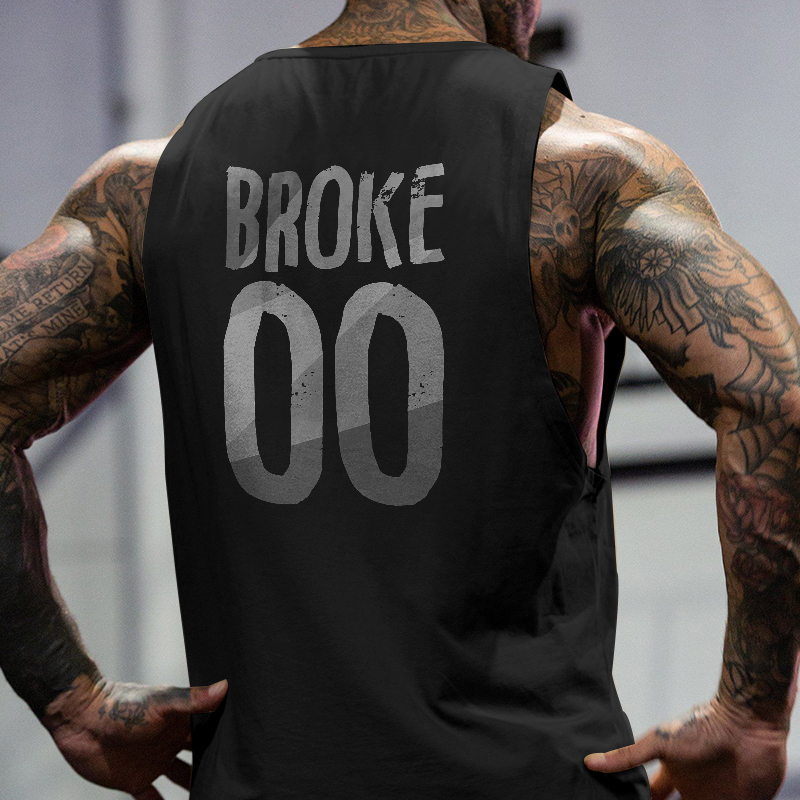 Broke Letter Printed Casual Vest-Ranbybox