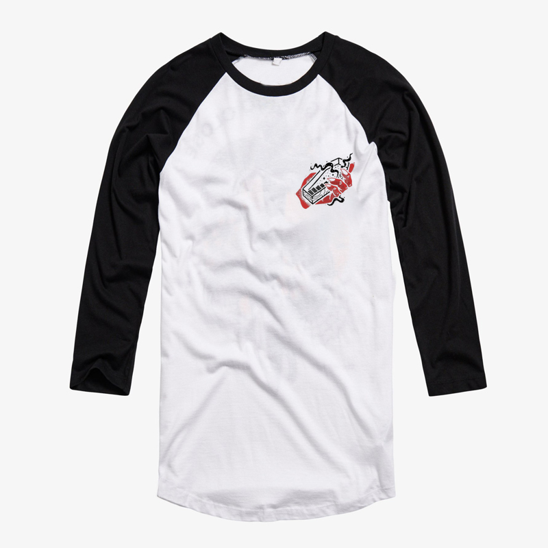  Coffin Letter Printed Men's Color-Blocking T-shirt-Ranbybox