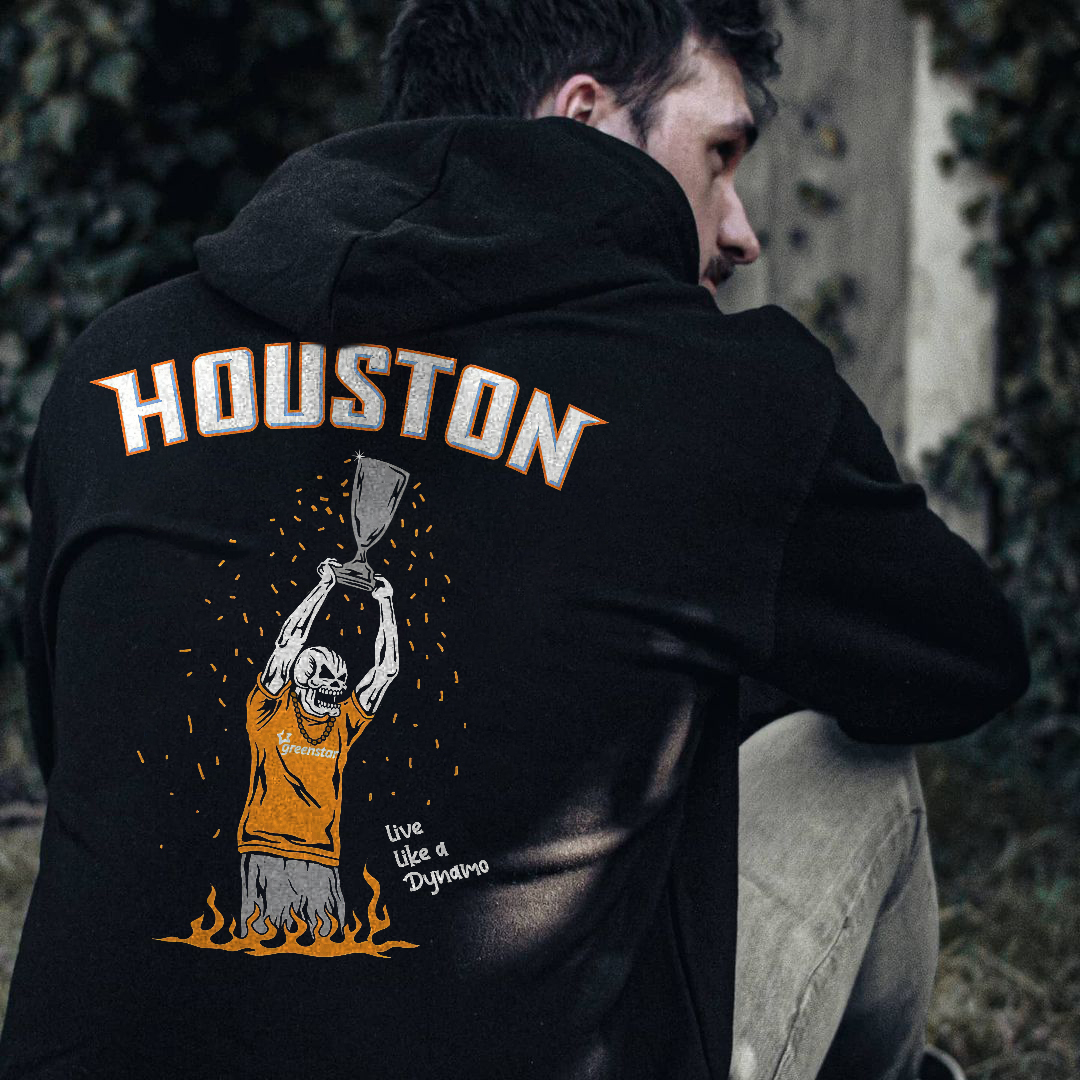  Live Like A Dynamo Champion Skeleton Printed Cozy Hoodie-Ranbybox