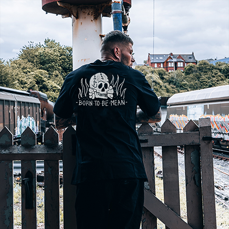  Born To Be Mean Printed Men's Casual T-shirt-Ranbybox