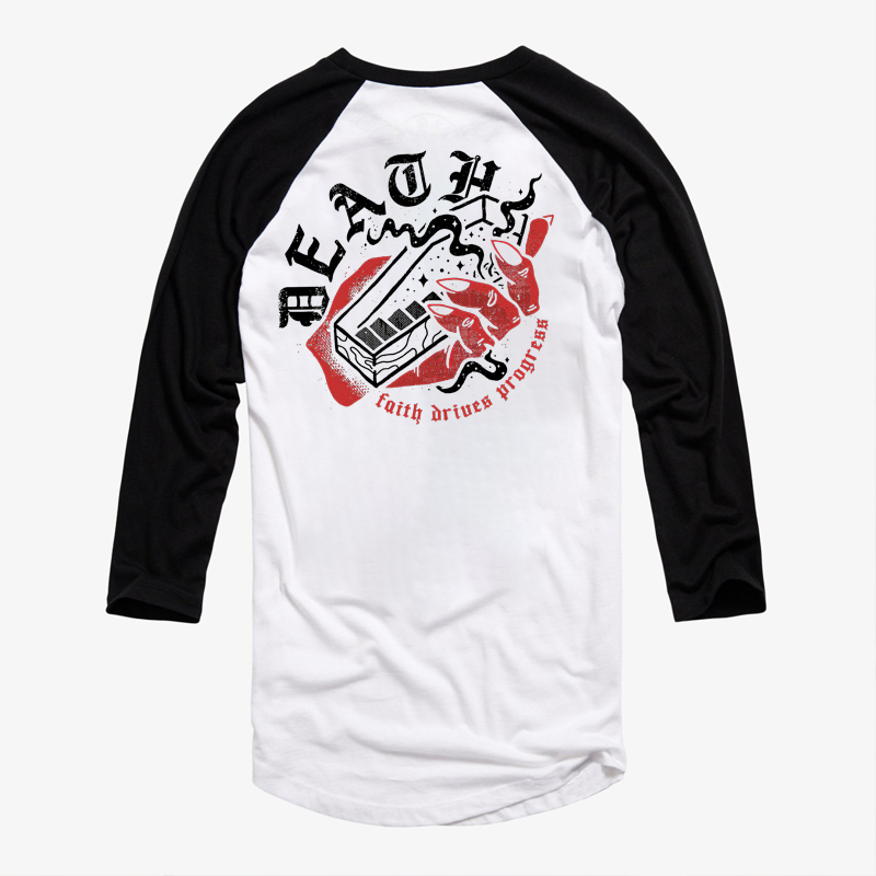  Coffin Letter Printed Men's Color-Blocking T-shirt-Ranbybox