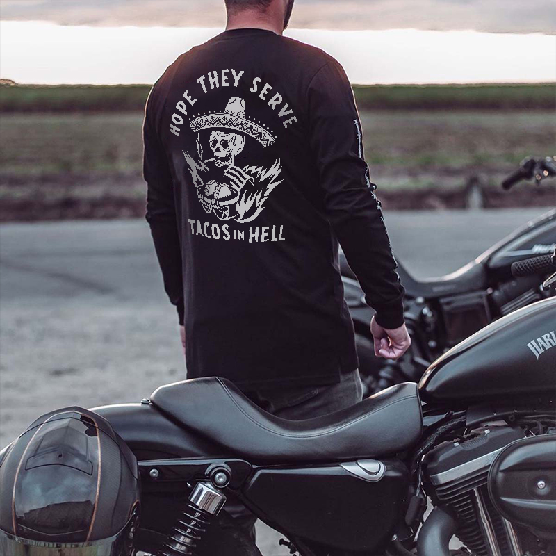  Hope They Serve Tacos In Hell Printed Men's Sweatshirt-Ranbybox