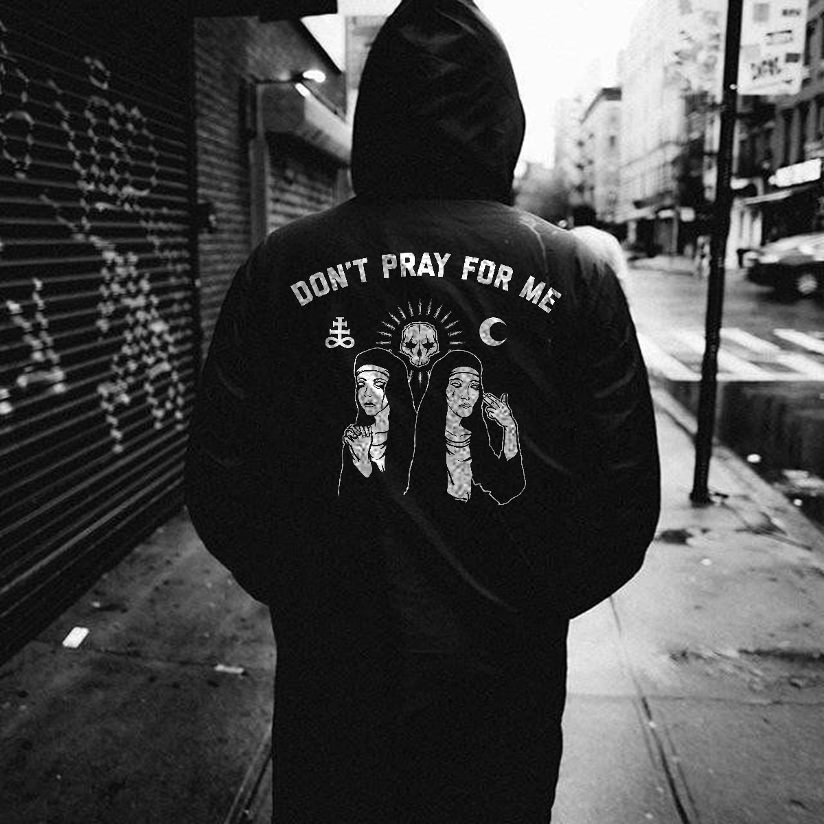  Don't Pray For Me Letter Men's Hoodie-Ranbybox