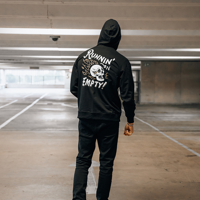 Running On Empty Printed Men's Hoodie