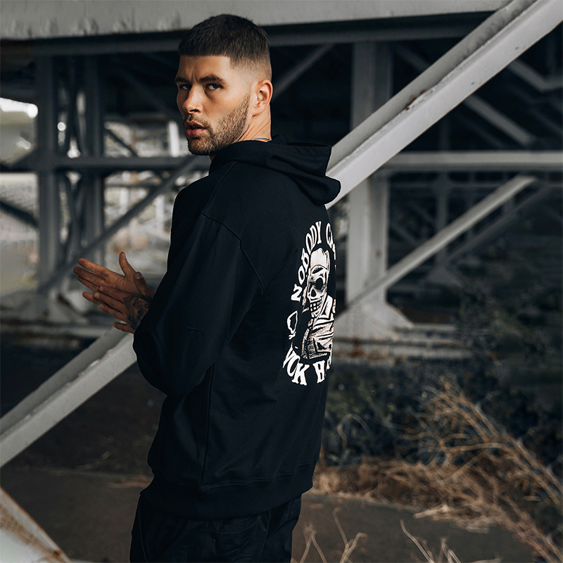  Nobody Cares Work Harder Skull Printed Casual Men's Hoodie-Ranbybox