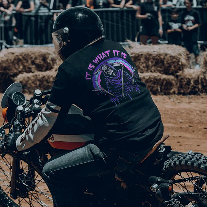  It's What It Is Skull Printed T-shirt-Ranbybox