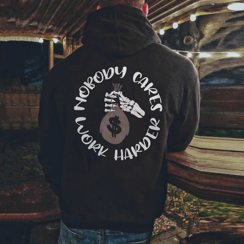  Money Bag Letter Printed Men's Casual Loose Hoodie-Ranbybox