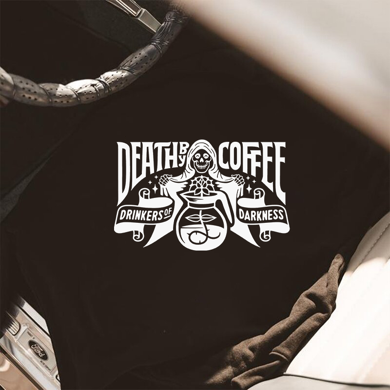  Death By Coffee Drinkers Of Darkness Skeleton Printed Hoodie-Ranbybox
