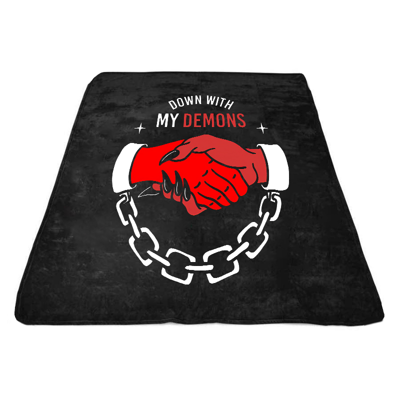  Down With My Demons Printed Blanket-Ranbybox