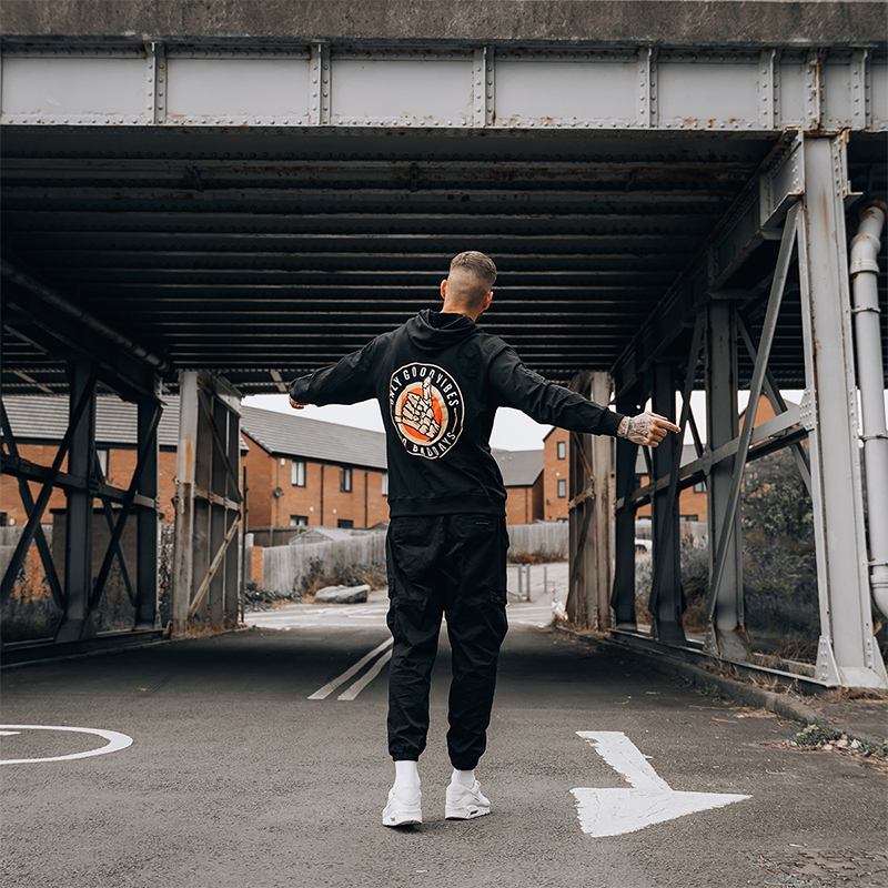  Only Good Vibes No Bad Days Printed Men's Loose Hoodie-Ranbybox