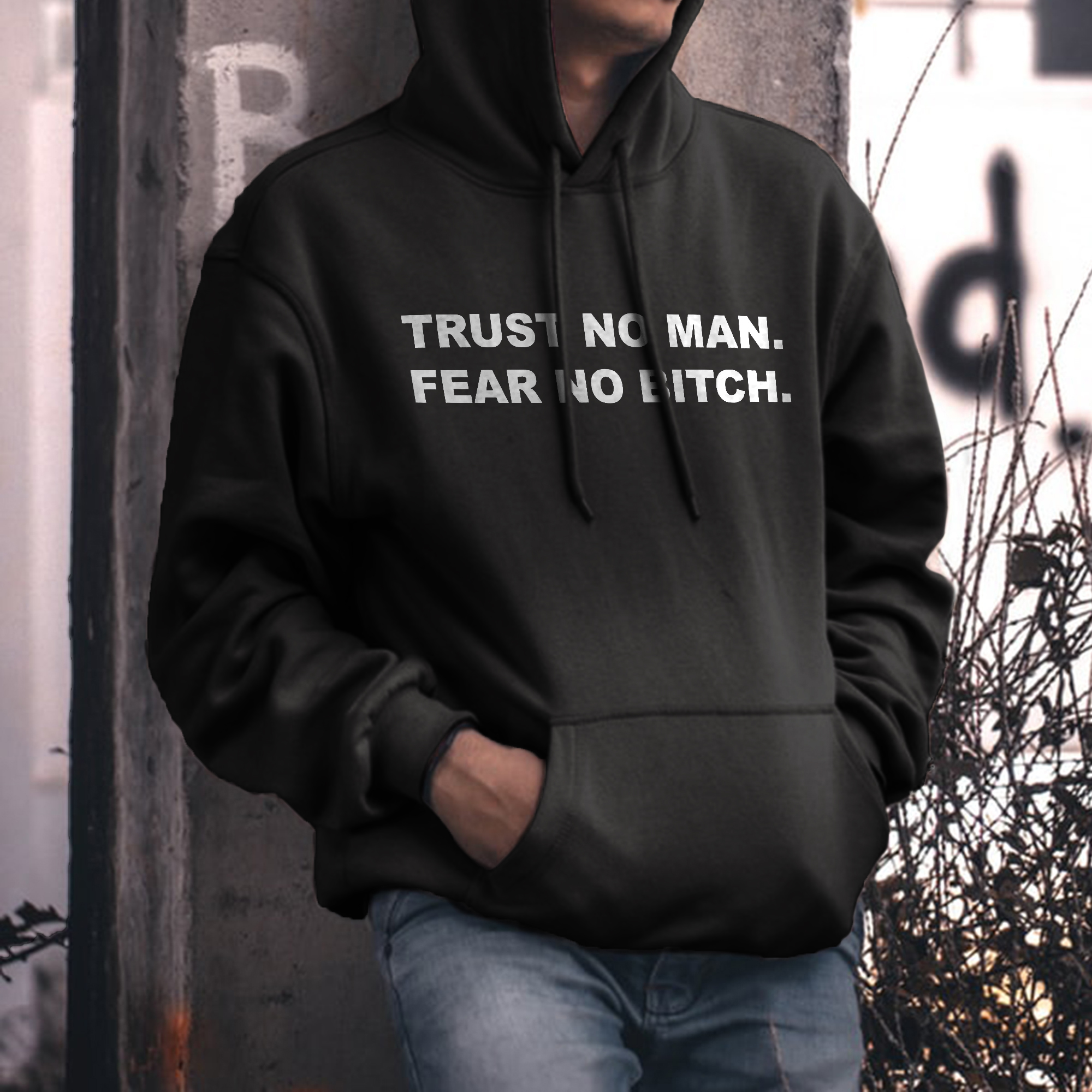  Trust No Man Fear No Bitch Men's Hoodie-Ranbybox