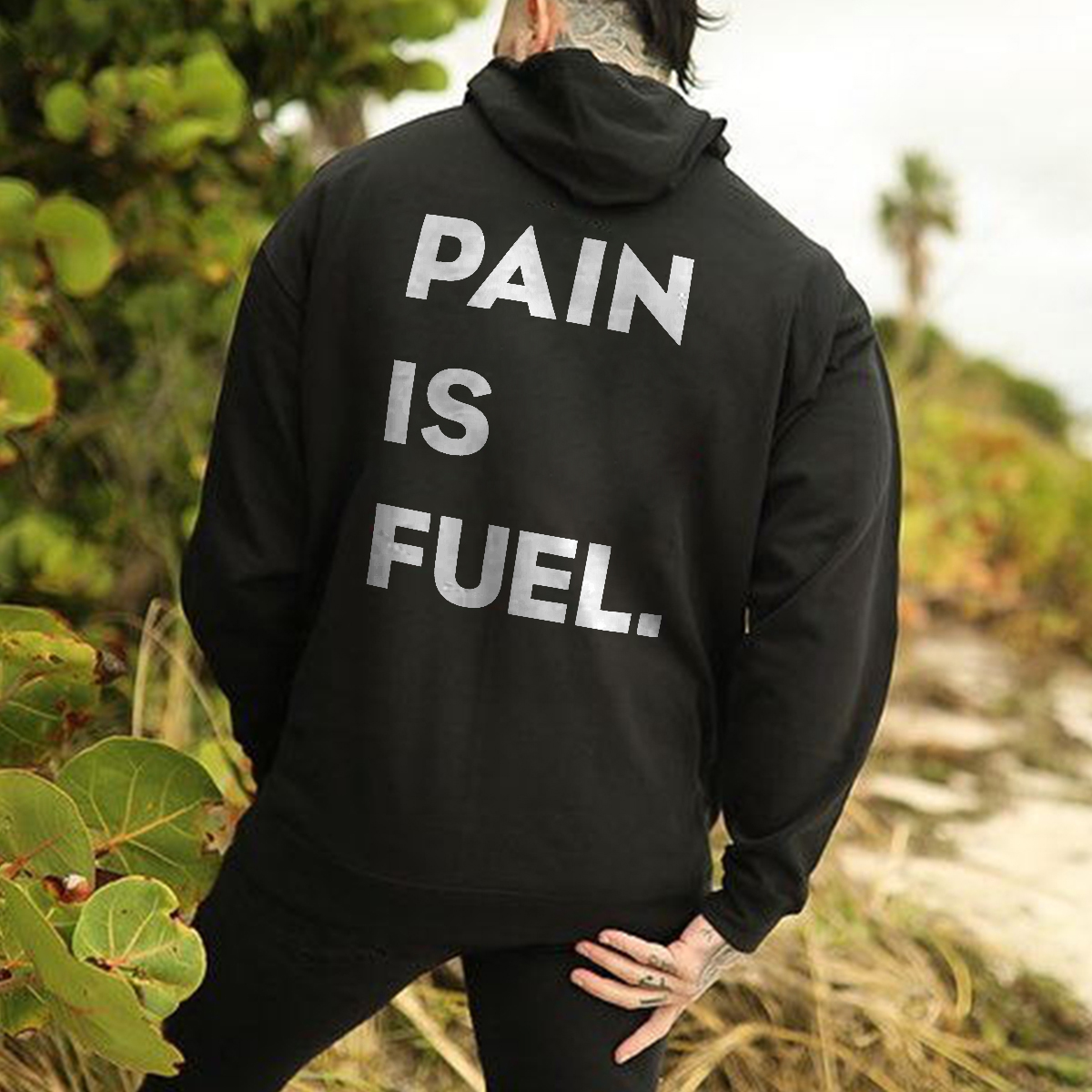  Pain Is Fuel Printed Men's Hoodie-Ranbybox