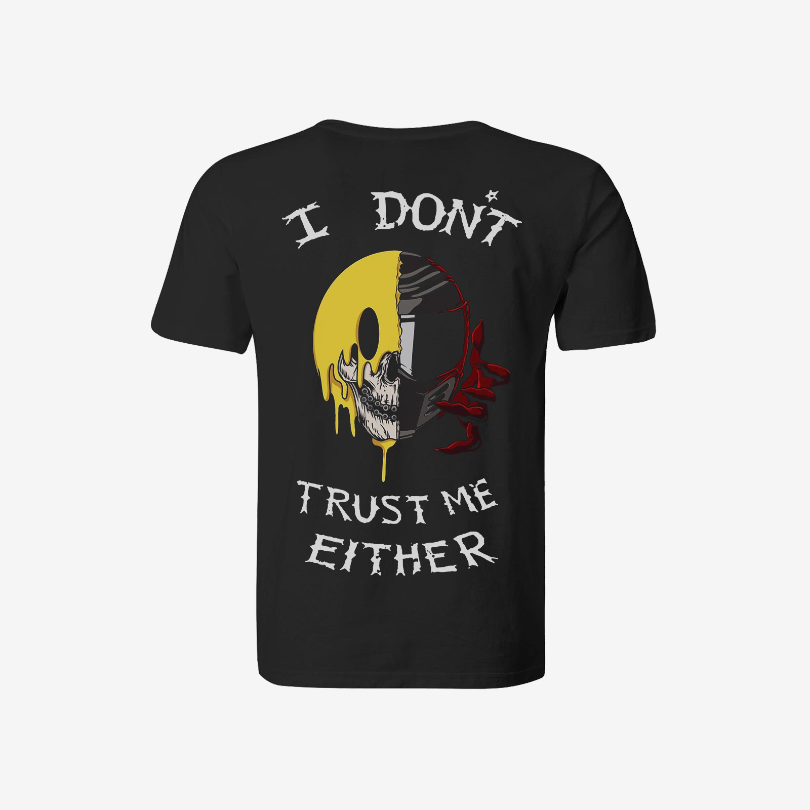  I Don’t Trust Me Either Helmet Skull Print Classic T-shirt-Ranbybox
