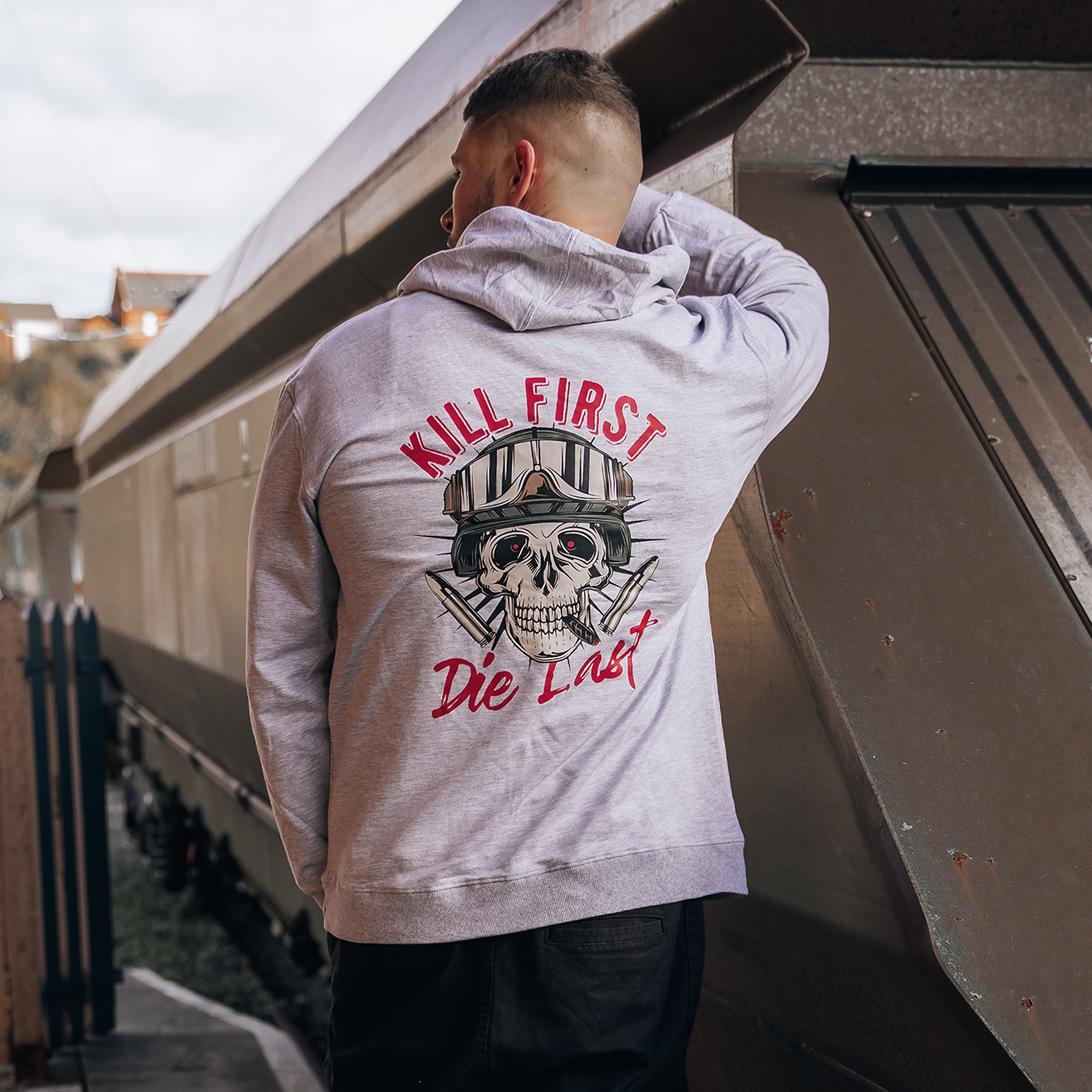 Skull Kill First Die Last Men's Hoodie-Ranbybox