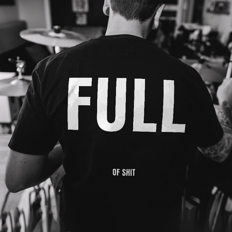 Full Of Shit Printed Men's Casual T-shirt-Ranbybox