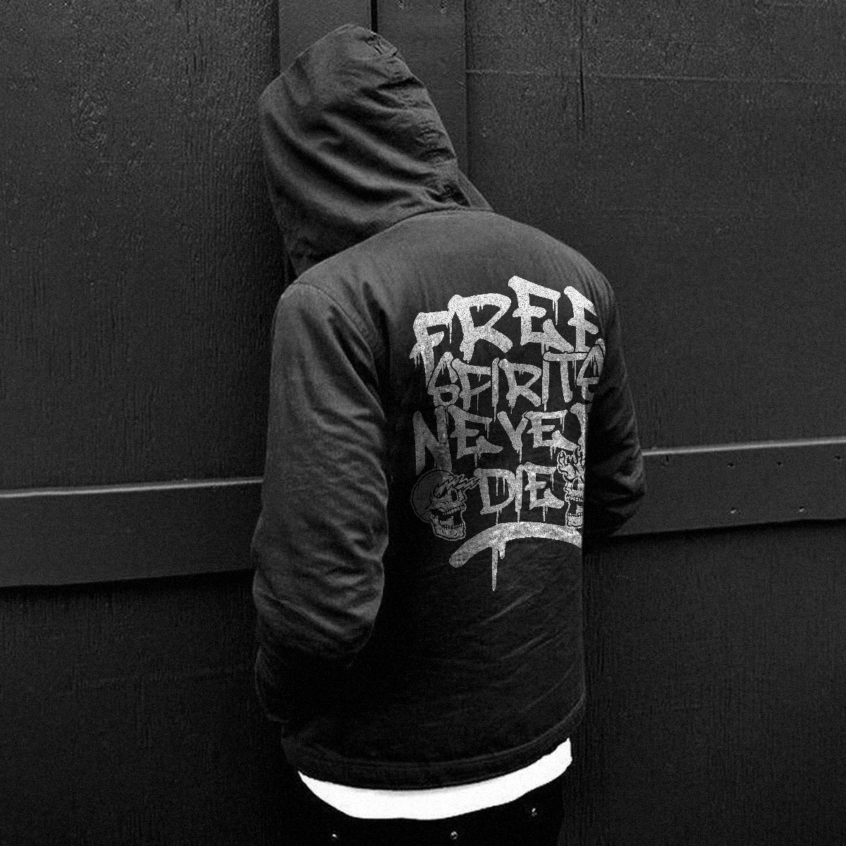  Skull Free Spirits Never Die Men's Hoodie-Ranbybox
