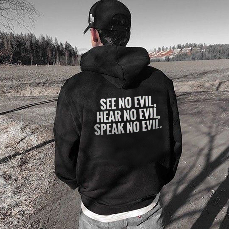  See No Evil Hear No Evil Speak No Evil Printed Men's Hoodie-Ranbybox