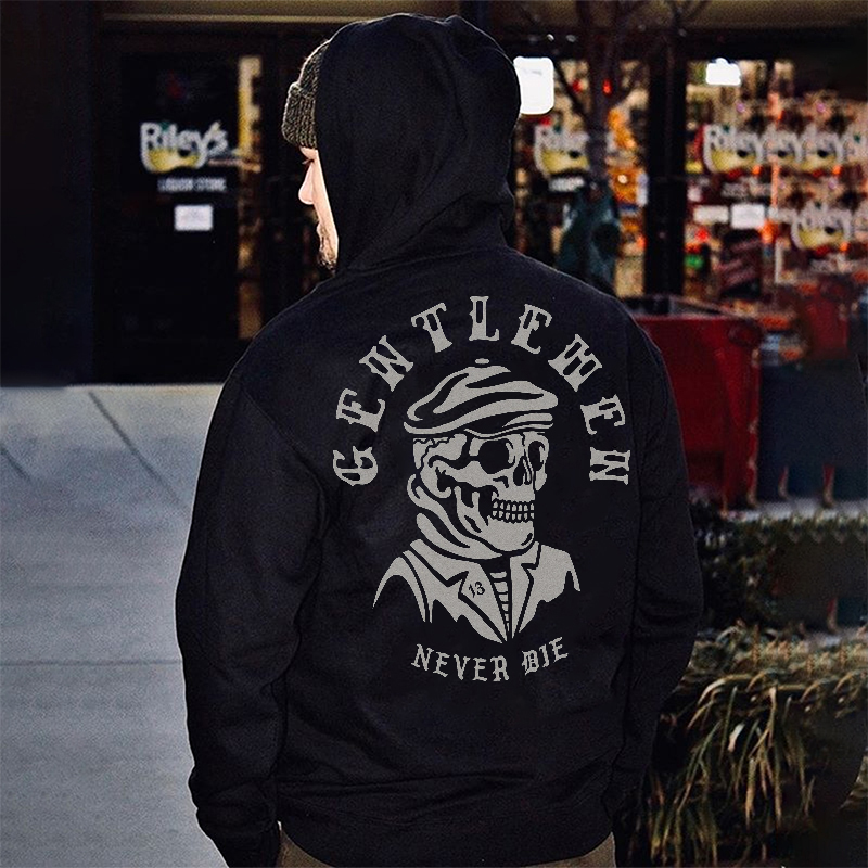  Gentleman Never Die Printed Men's Hoodie-Ranbybox