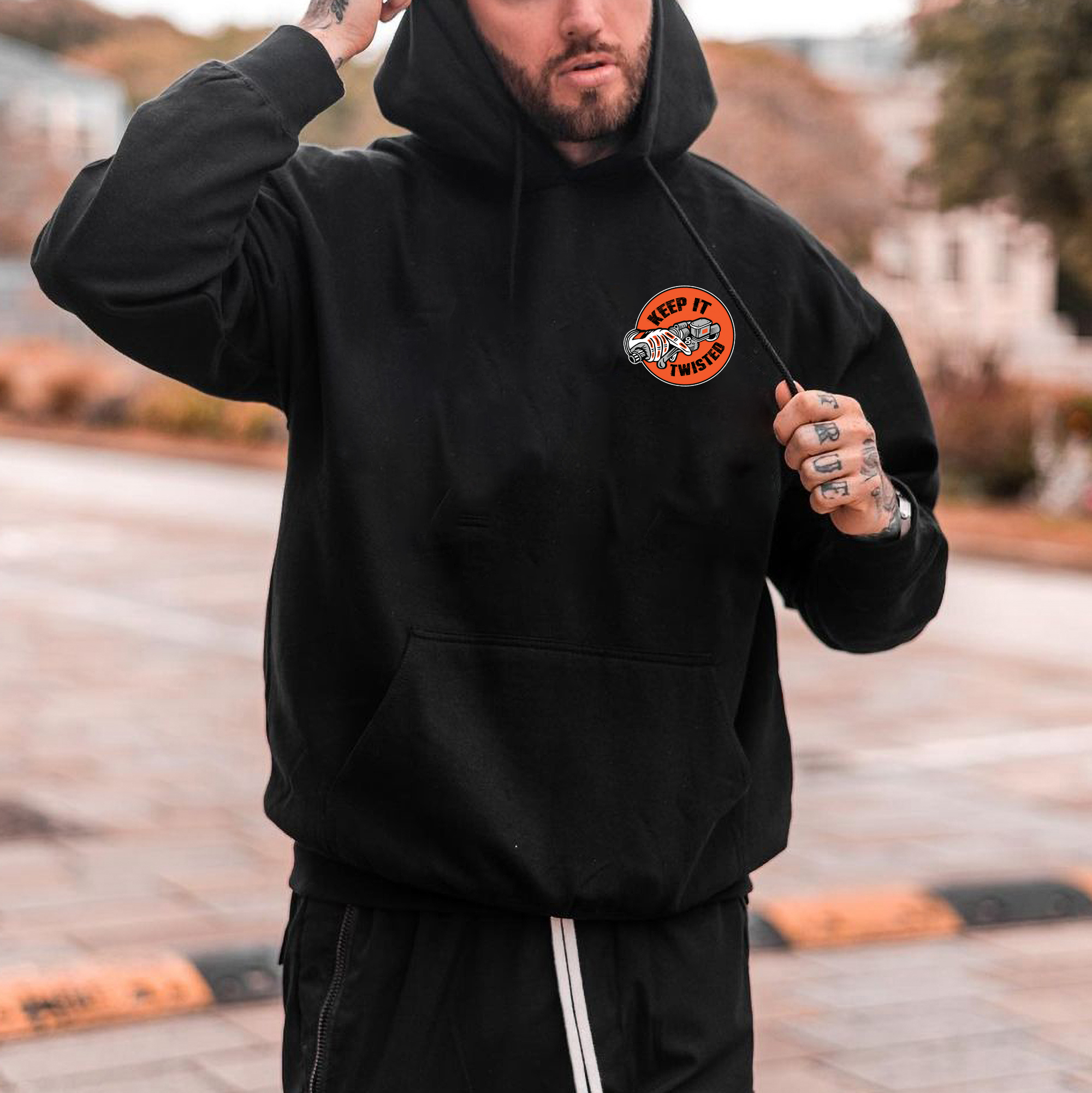  Keep It Twisted Grip The Handle Printed Men's Hoodie-Ranbybox
