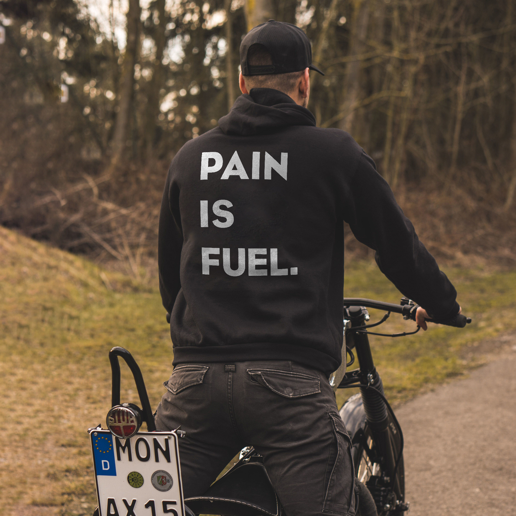  Pain Is Fuel Printed Men's Hoodie-Ranbybox