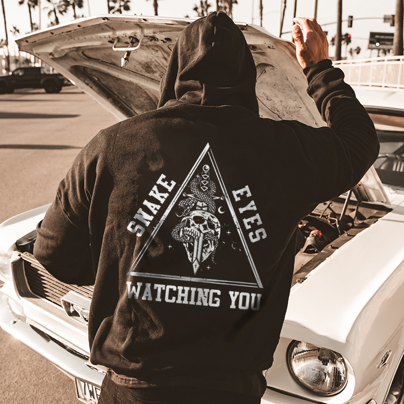  Snake Eyes Watching You Printed Men's Hoodie-Ranbybox