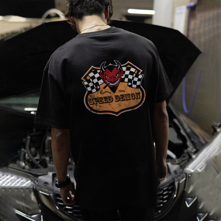 Speed Demon Printed Men's Casual T-shirt-Ranbybox