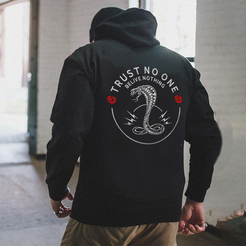  Trust No One Believe Nothing Printed Men's Hoodie-Ranbybox