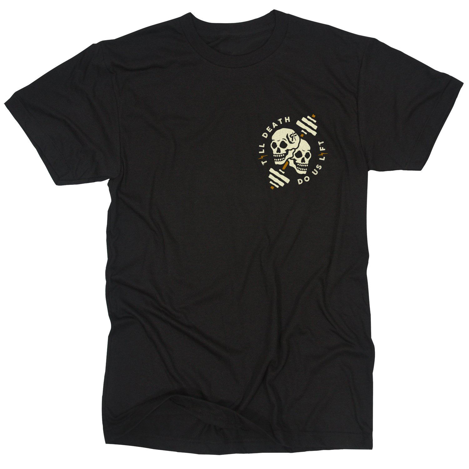  Skull Head Dumbbell Print Crew Neck Trendy T-shirt-Ranbybox