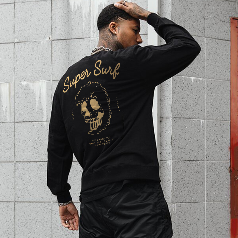  Supen Sung Printed Skull Men's Sweatshirt-Ranbybox