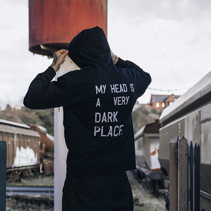 My Head Is A Very Dark Place Print Hoodie