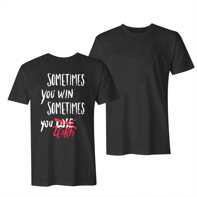  Sometimes You Win Sometimes You Learn Printed Men's Vintage T-shirts-Ranbybox