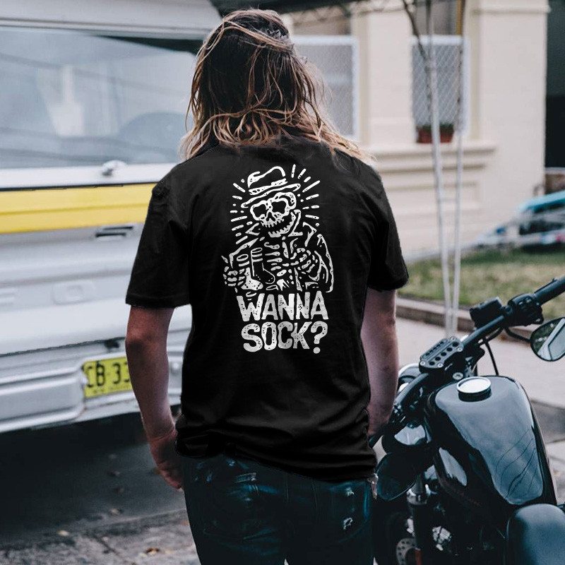  Wanna Sock? Printed Men's T-shirt-Ranbybox