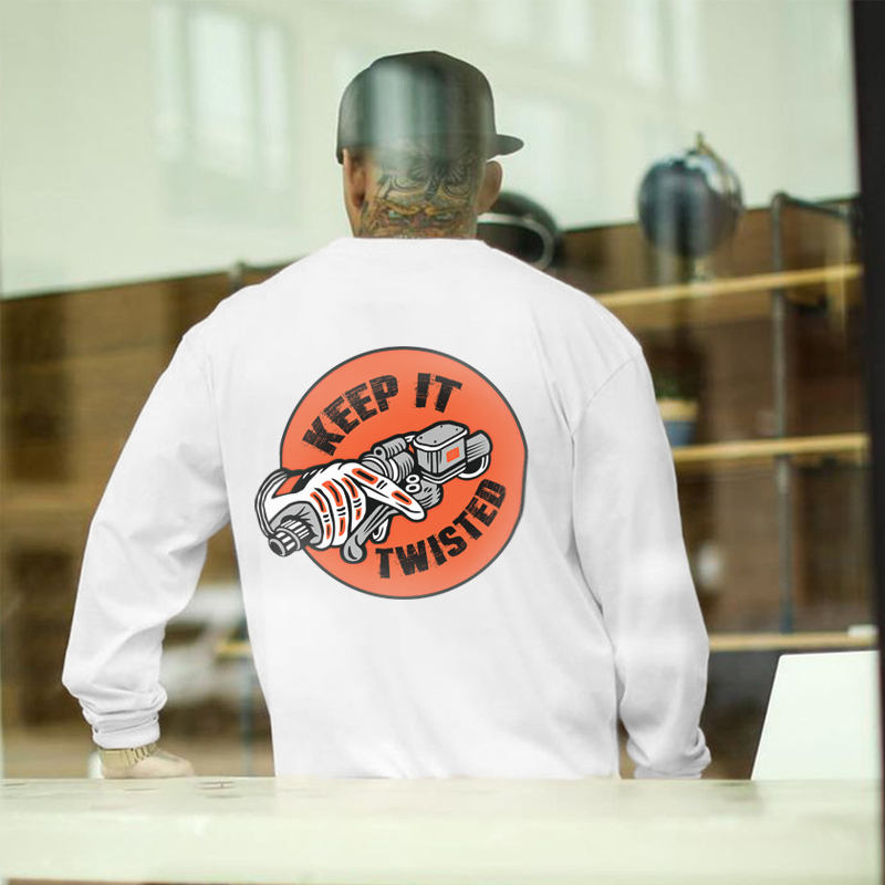  Control Motorcycle Handlebars Keep It Twisted Printed Cozy Sweatshirt-Ranbybox