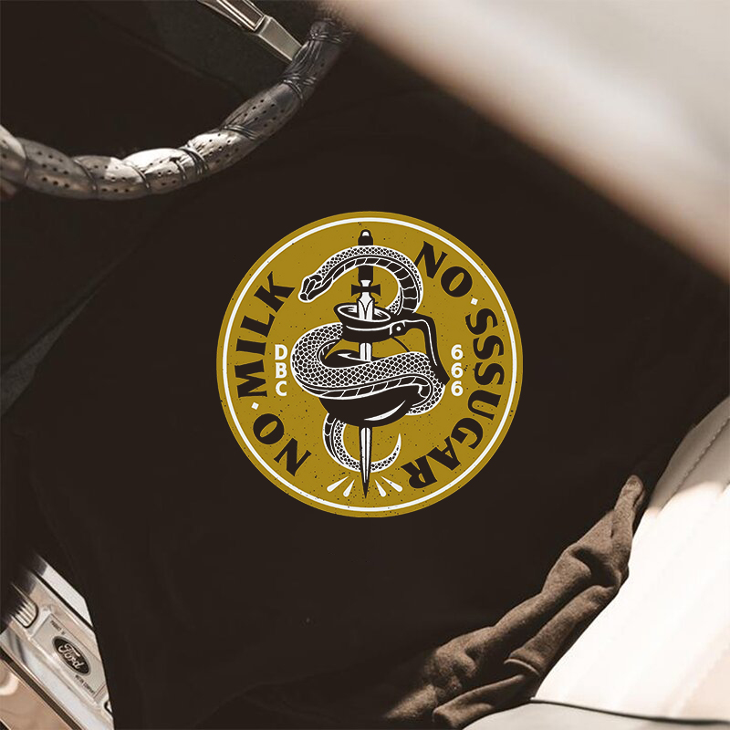  No Milk Mo Sugar Snake Sword Printed Hoodie-Ranbybox