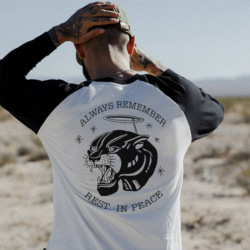 UPRANDY Always Remember Rest In Peace Printed Men's Long-Sleeved T-shirt Sold Out-Ranbybox