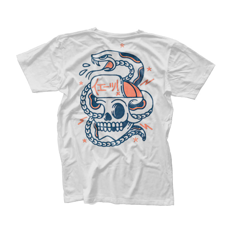  Snake Skull Printed Men's T-shirt-Ranbybox