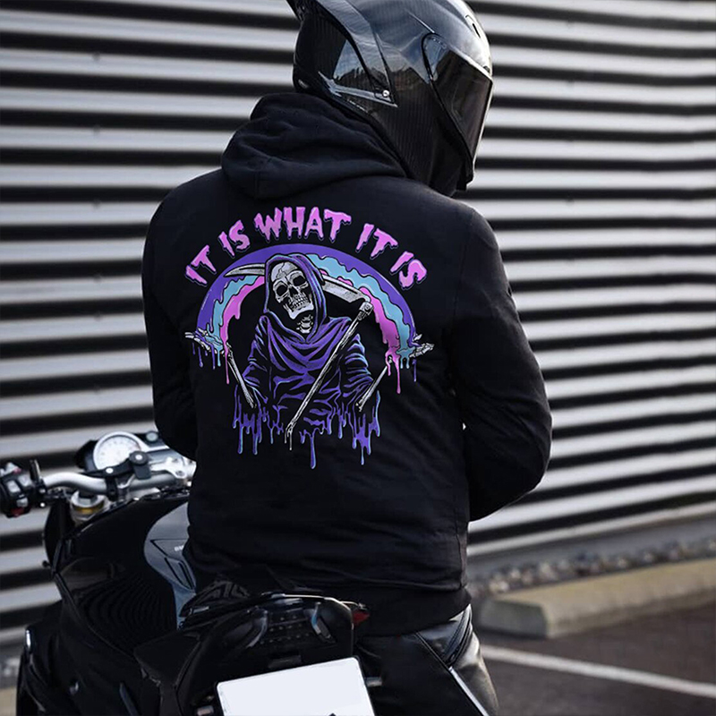 It's What It Is Skull Printed Men's Hoodie