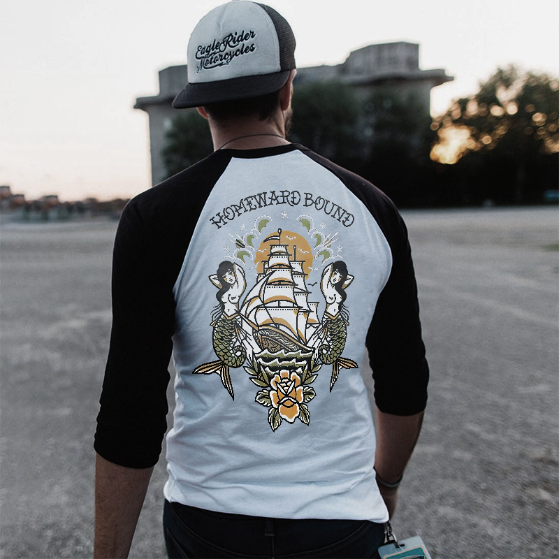  Homeward Bound Printed Men's Round Neck Long-Sleeve T-shirt-Ranbybox