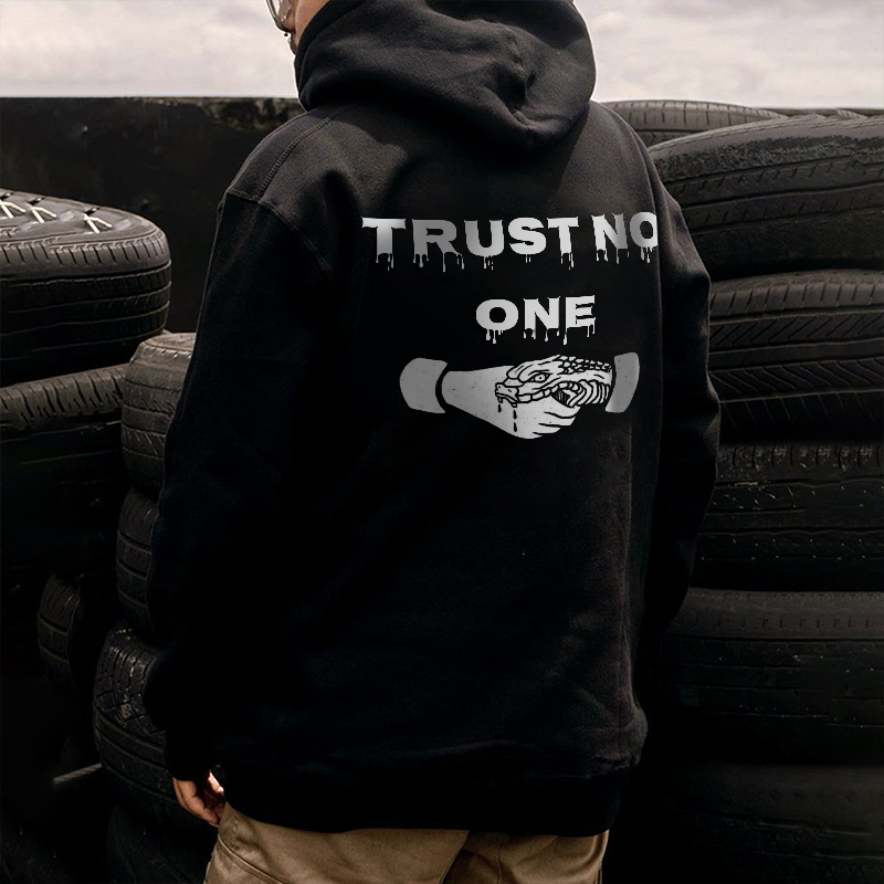  Trust No One Printed Men's Hoodie-Ranbybox