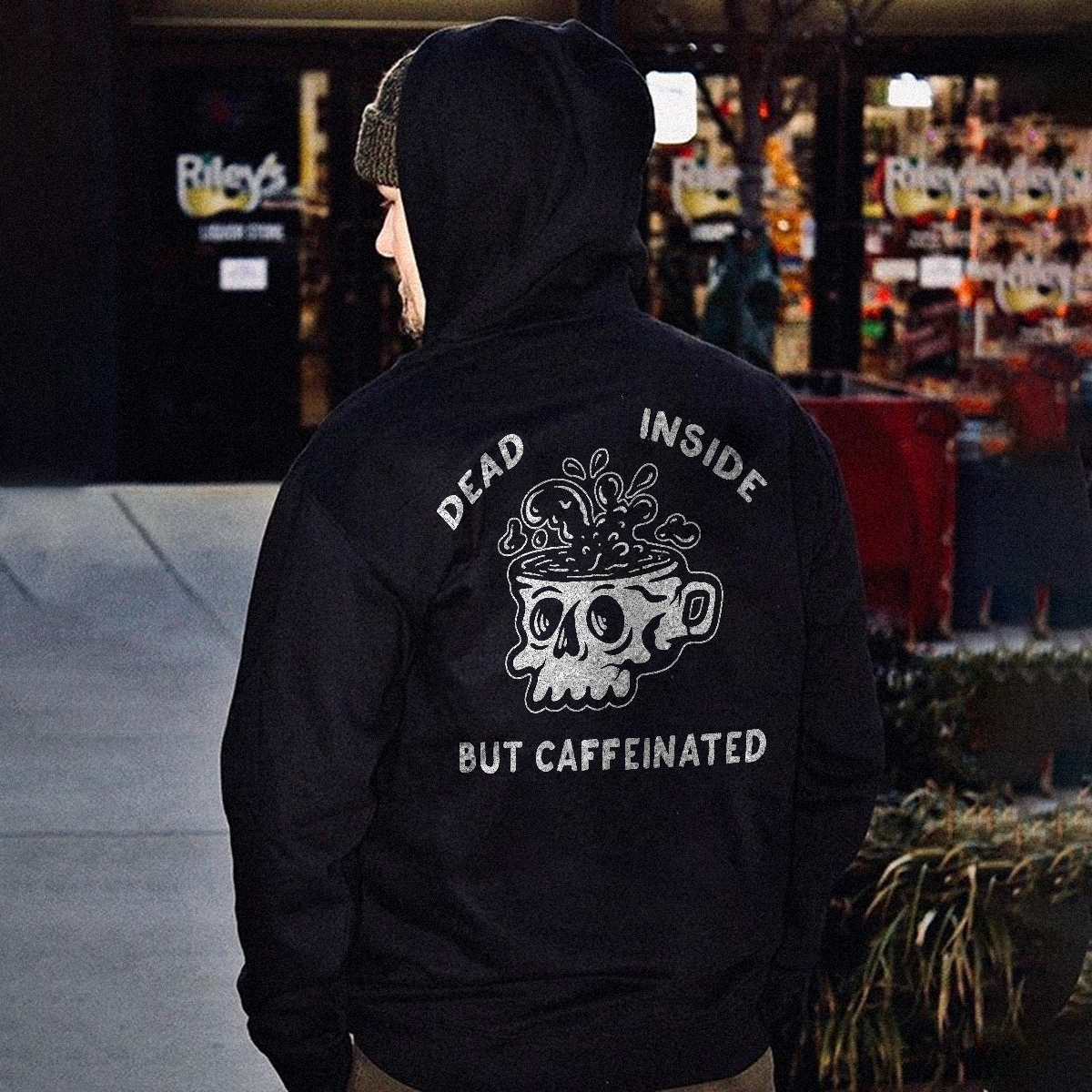  Dead Inside But Caffeinated Men's Hoodie-Ranbybox