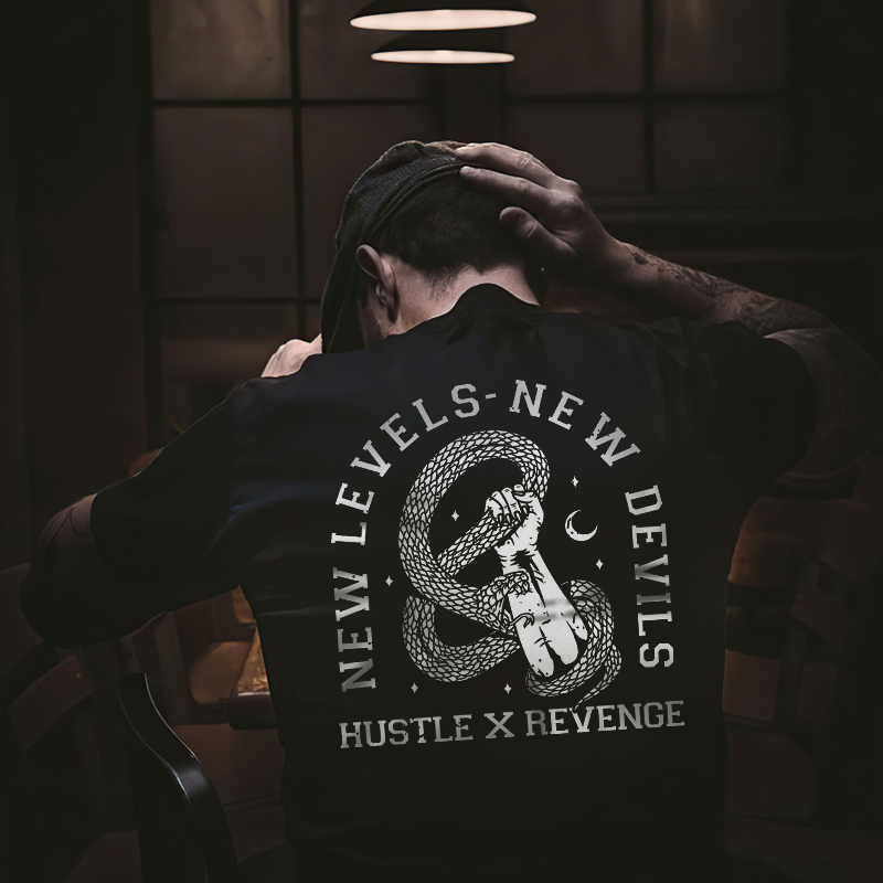  New Levels New Devils Catching The Python Printed T-shirt-Ranbybox