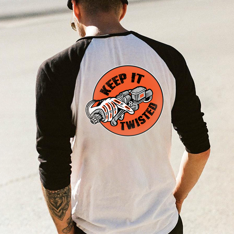  Keep It Twisted Motorcycle Handle Printed Men's T-shirt-Ranbybox