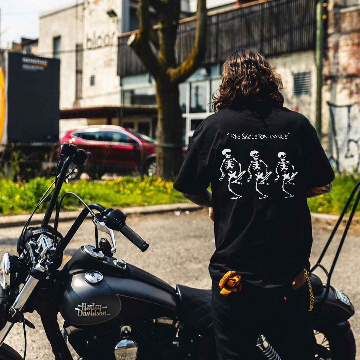  The Skeleton Dance Printed Casual Loose T-shirt-Ranbybox