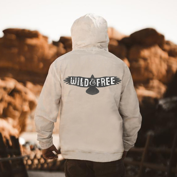  Wild And Free Printed Men's Hoodie-Ranbybox