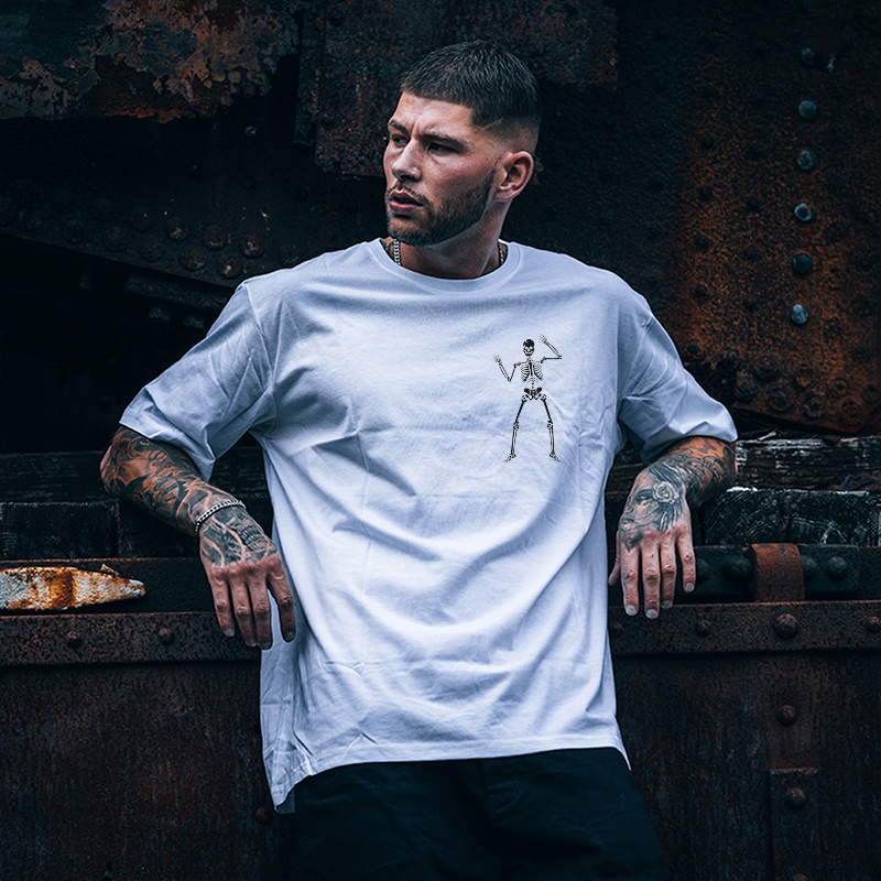  Classic Skeleton Printed Men's T-shirt-Ranbybox