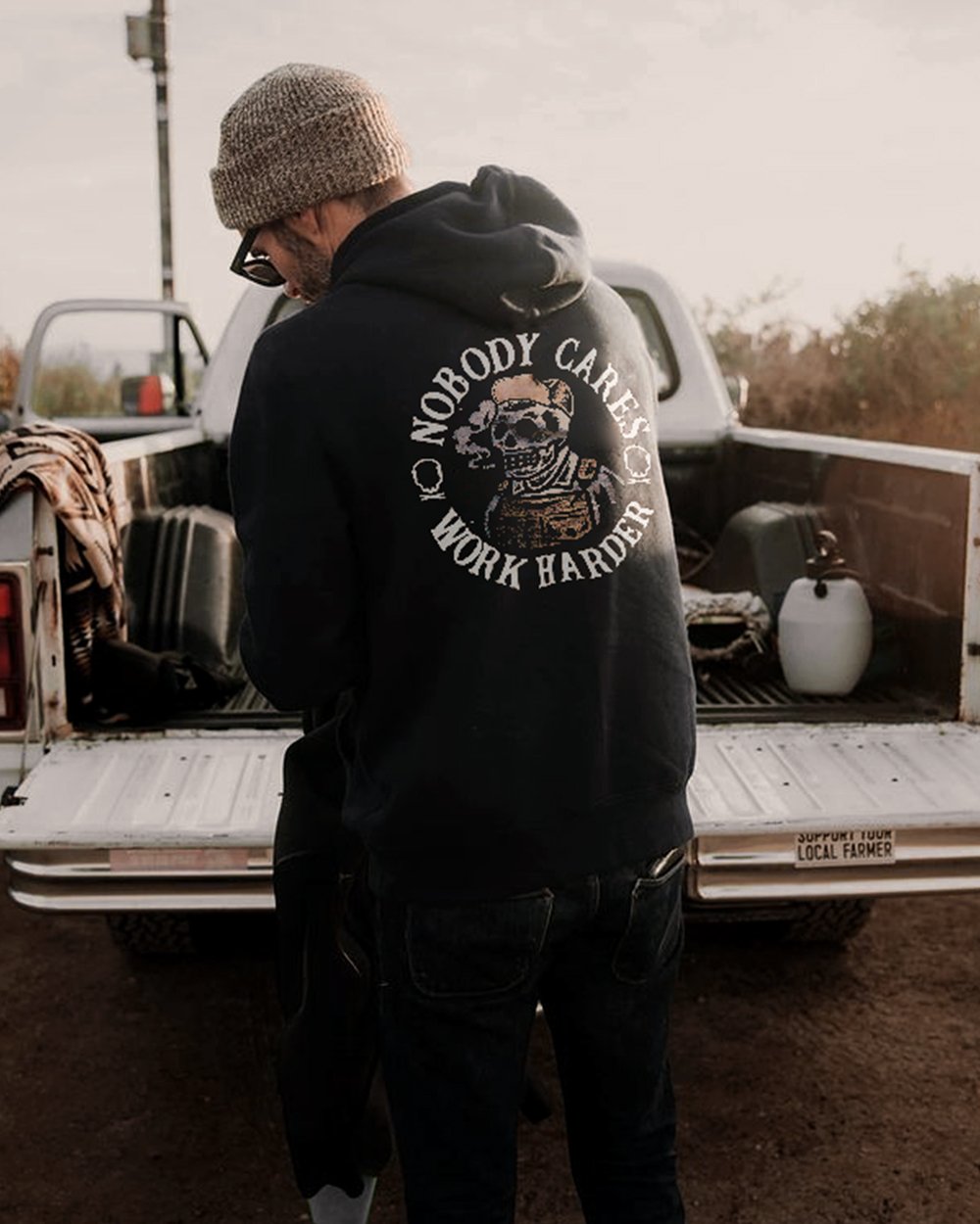  Nobody Cares Work Harder Skull Printed Casual Men's Hoodie-Ranbybox