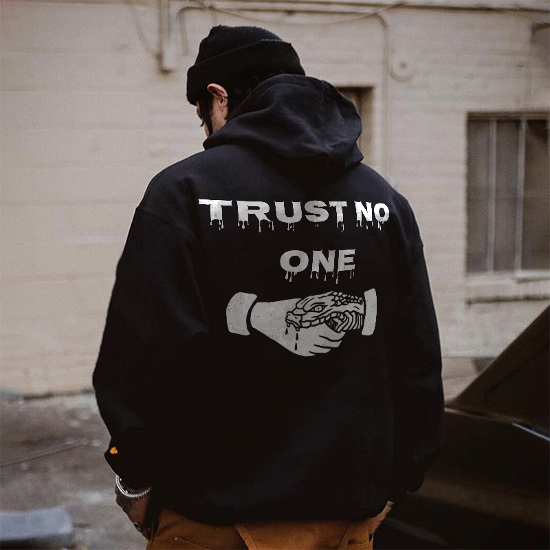  Trust No One Printed Men's Hoodie-Ranbybox